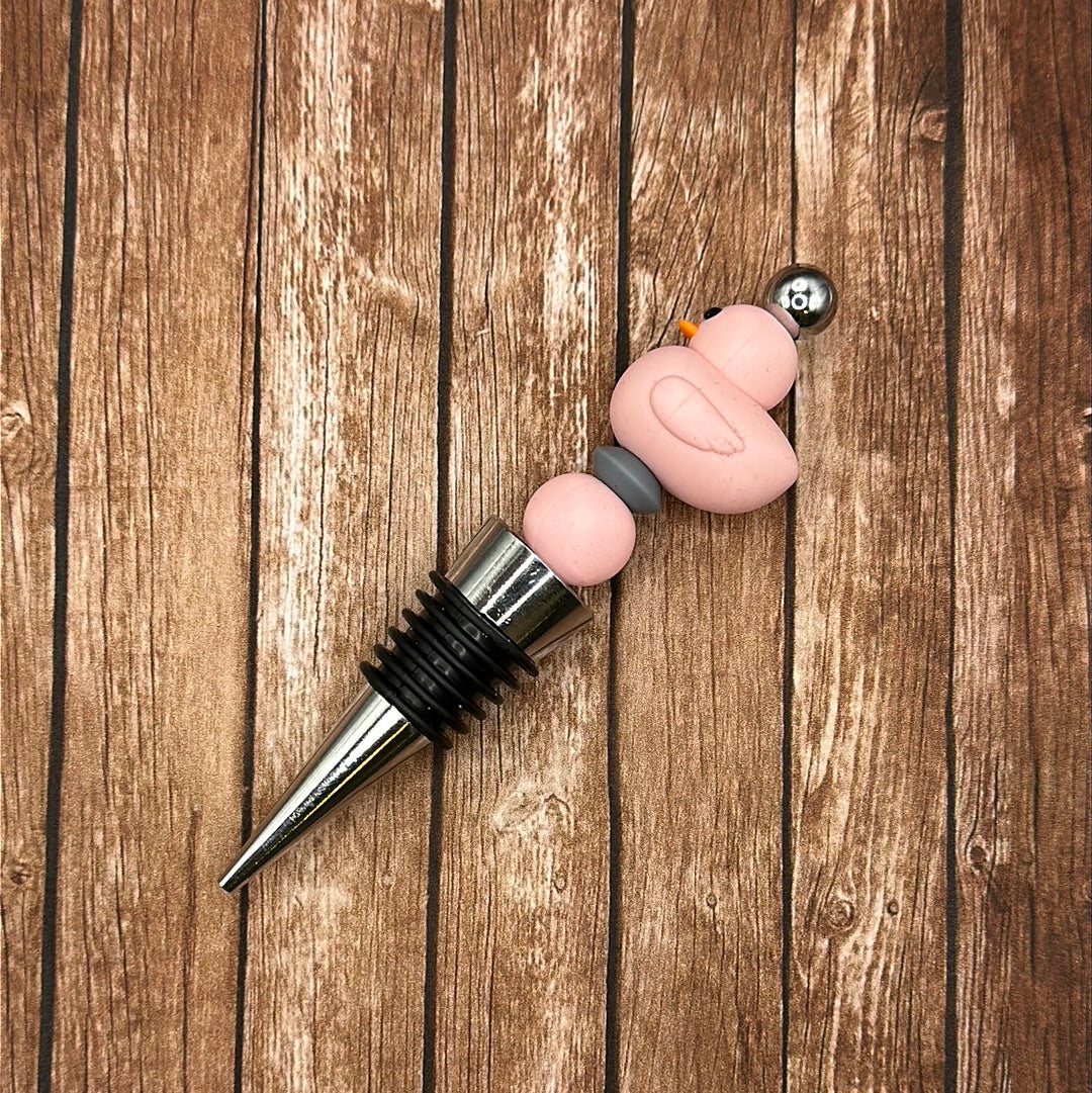 Wine Stopper Rubber Duck Pink