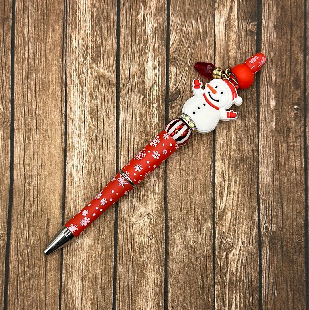 Jewel Pen Snowman Red 1