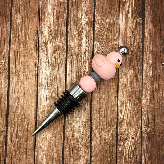 Wine Stopper Rubber Duck Pink