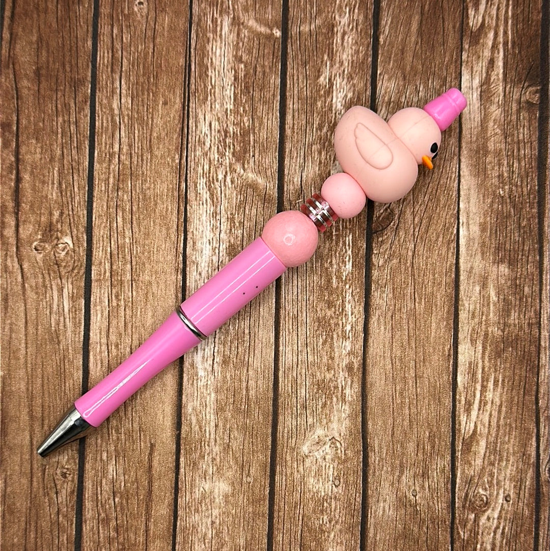 Jeweled Pen Rubber Duck Pink