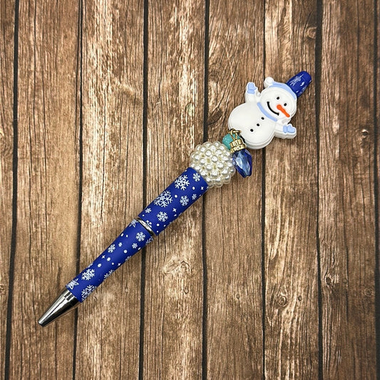 Jewel Pen Snowman Blue 1