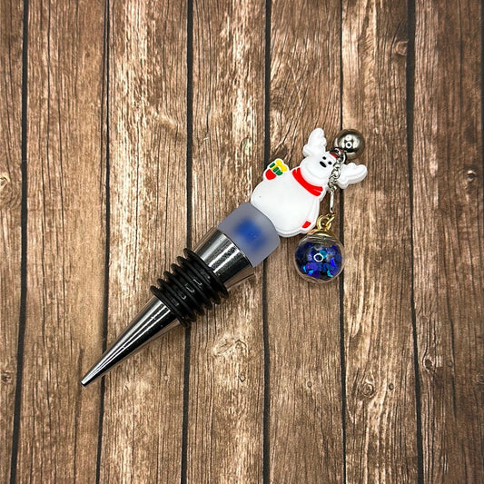 Wine Stopper Reindeer White