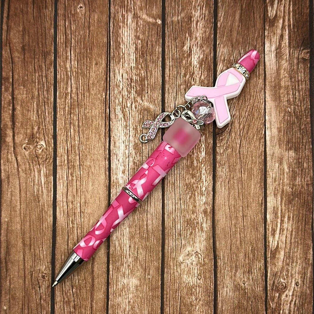 Jeweled Pen Breast Cancer Ribbon