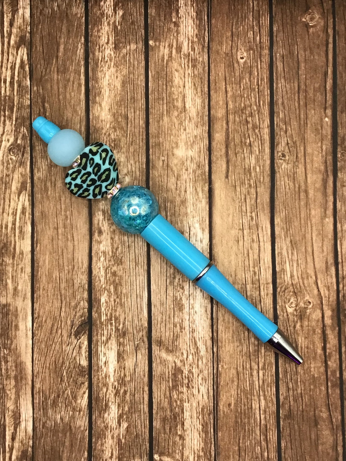 Jewel Pen Leopard Heart